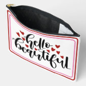 ハロービューティフルモダンハートプリントカットソーバッグ アクセサリーポーチ (見開き)