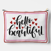 ハロービューティフルモダンハートプリントカットソーバッグ アクセサリーポーチ (裏面)