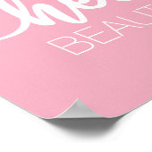 ハロービューティフルモダンピンクラッシュ美しいサロン ポスター (角)