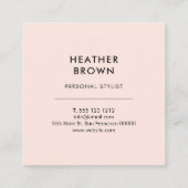 ハロービューティフルモダン赤面ピンク スクエア名刺 (裏面)