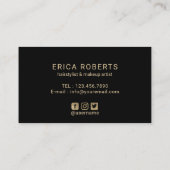 ハロービューティフル金ゴールドタイポグラフィレッドローズフラワー 名刺 (裏面)