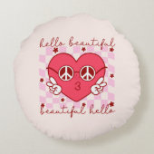 ハロービューティフル | 可愛くて心のこもった ラウンドクッション (裏面)