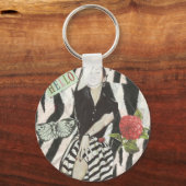 ハロービューティフルB&W!キーホルダー キーホルダー (正面)
