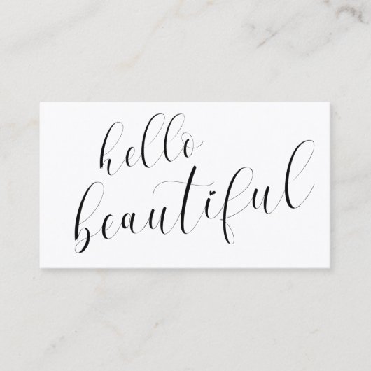 ハロービューティブルモダンブラック&ホワイトタイポグラフィ 名刺 (正面)