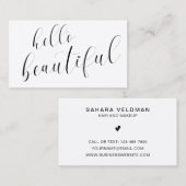 ハロービューティブルモダンブラック&ホワイトタイポグラフィ 名刺 (正面/裏面)