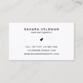 ハロービューティブルモダンブラック&ホワイトタイポグラフィ 名刺 (裏面)