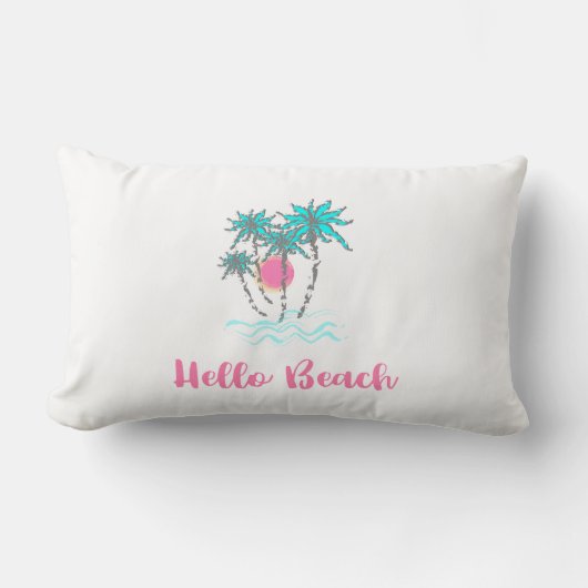 ハロービーチトロピカルサマーユニーク ランバークッション (正面)