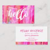 ハローピンク抽象芸術アート美 名刺 (正面/裏面)