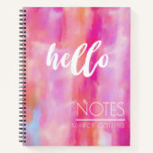 ハローピンク抽象芸術水彩 ノートブック (正面)