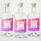 ハローファブラス4茶誕生日ワインラベル リキュールボトルラベル (ボトル)