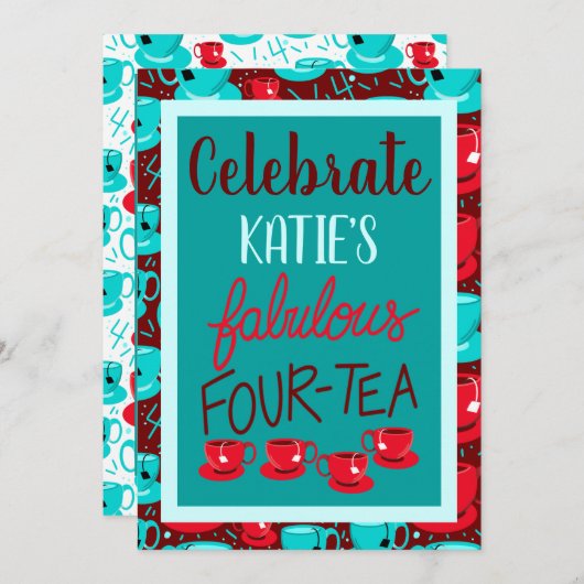ハローファブラス40四十四茶バースデーパーティー 招待状 (正面/裏面)