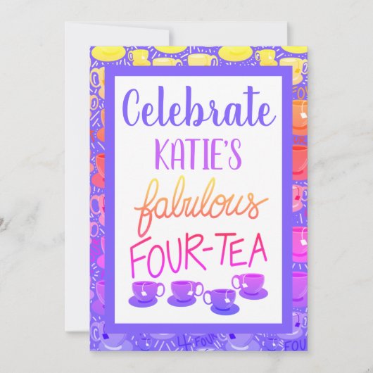 ハローファブラス40四十四茶バースデーパーティー 招待状 (正面)
