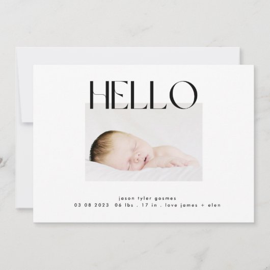 ハローファンキー |白黒モダンミニマル 案内状 (正面)