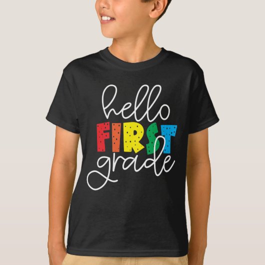 ハローファーストグレードスクール先生初日Tシャツ Tシャツ (正面)
