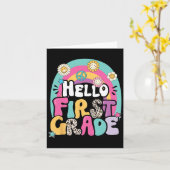 ハローファーストグレードバイクツースクール先生初日 カード (黄色い花)