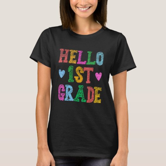ハローファーストグレードヒョウ分隊新学期教え Tシャツ (正面)