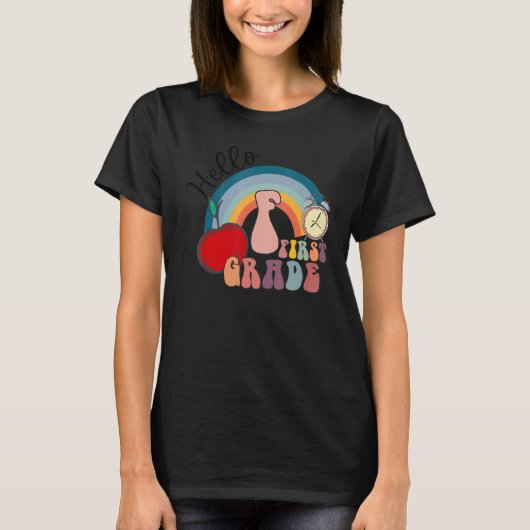 ハローファーストグレード1年生レインボー新学期 Tシャツ (正面)