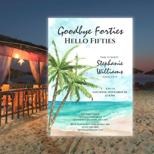 ハローフィティスサマービーチ50thバースデーパーティー 招待状