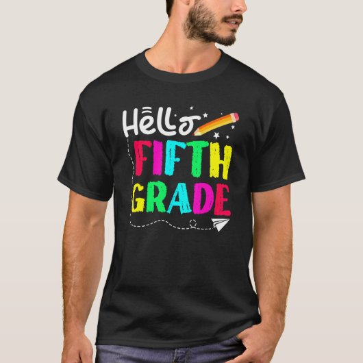 ハローフィフグレード新学期デザイン Tシャツ (正面)