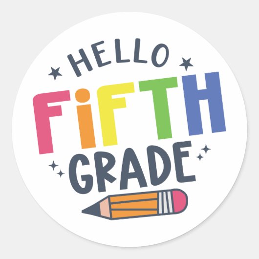 ハローフィフグレード新学期 ラウンドシール (正面)