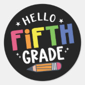 ハローフィフグレード新学期 ラウンドシール (正面)