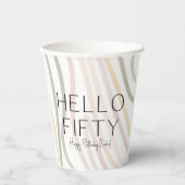 ハローフィフシンプルィティ50th誕生日紙カップ 紙コップ (正面)