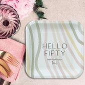 ハローフィフシンプルィティ50th誕生日紙プレート ペーパープレート