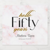 ハローフィフティックマーブル50thバースデーパーティー スパークリングワインラベル (シングルラベル)