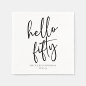 ハローフィフティミニマリスト50th誕生日パーティー スタンダードカクテルナプキン (正面)