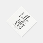 ハローフィフティミニマリスト50th誕生日パーティー スタンダードカクテルナプキン (角)