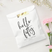 ハローフィフティミニマリスト50th誕生日パーティー フェイバーバッグ (封をした状態)