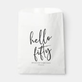 ハローフィフティミニマリスト50th誕生日パーティー フェイバーバッグ (正面)