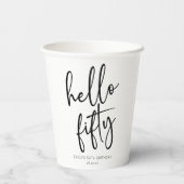 ハローフィフティミニマリスト50th誕生日パーティー 紙コップ (裏面)