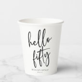 ハローフィフティミニマリスト50th誕生日パーティー 紙コップ (正面)