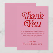 ハローフィフティレトロ50th誕生日パーティー サンキューカード (正面/裏面)