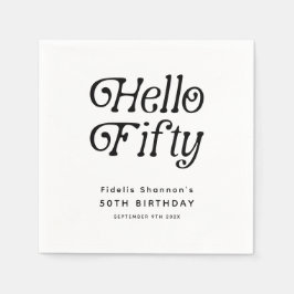 ハローフィフティレトロ50th誕生日パーティー スタンダードカクテルナプキン
