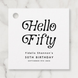 ハローフィフティレトロ50th誕生日パーティー フェイバータグ