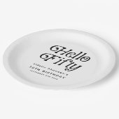 ハローフィフティレトロ50th誕生日パーティー ペーパープレート (アングル)