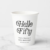 ハローフィフティレトロ50th誕生日パーティー 紙コップ (正面)