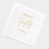 ハローフィフティ | モダン第50回誕生日パーティー 箔ナプキン (左)