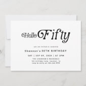 ハローフィフモダンィティレトロ50誕生日 招待状 (正面)