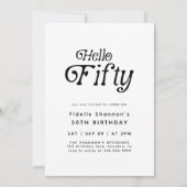 ハローフィフモダンィティレトロ50誕生日 招待状 (正面)