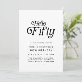 ハローフィフモダンィティレトロ50誕生日 招待状 (スタンド正面)