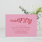 ハローフィフモダンィティレトロ50誕生日 招待状 (スタンド正面)