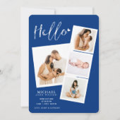 ハローフィルムストリップフォトコラージュ男の赤ちゃん誕生安野 案内状 (正面)