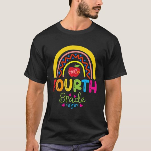 ハローフォーシグード4年生先生新学期スタッド Tシャツ (正面)