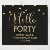 ハローフォーティきらめくワインボトルラベル スパークリングワインラベル (シングルラベル)