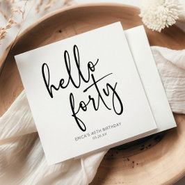 ハローフォーティミニマリスト40th誕生日パーティー スタンダードカクテルナプキン