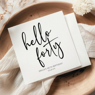 ハローフォーティミニマリスト40th誕生日パーティー スタンダードカクテルナプキン