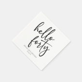 ハローフォーティミニマリスト40th誕生日パーティー スタンダードカクテルナプキン (角)